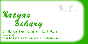 matyas bihary business card